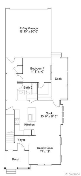 2D floor plan layout of this home in Eastcreek Farm, Thornton, CO (Image 2).