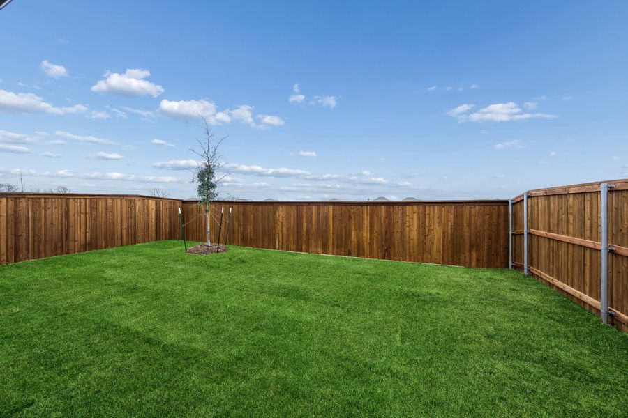 Yard in the Cedar home plan by Trophy Signature Homes – REPRESENTATIVE PHOTO