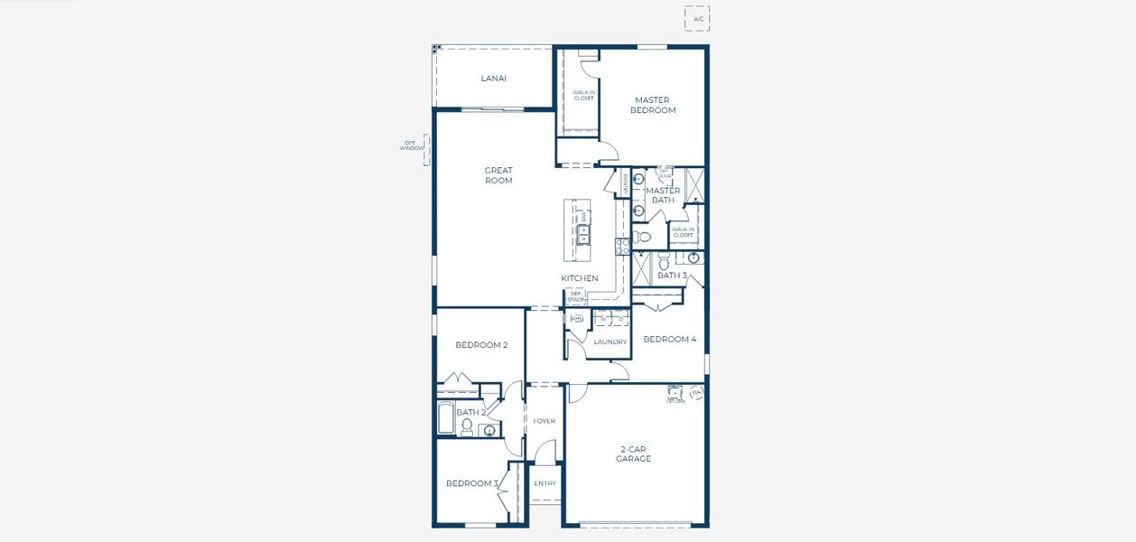 2D floor plan layout for the Miramar by Maronda Homes in Benton Hills, Brooksville, FL (Image 5).
