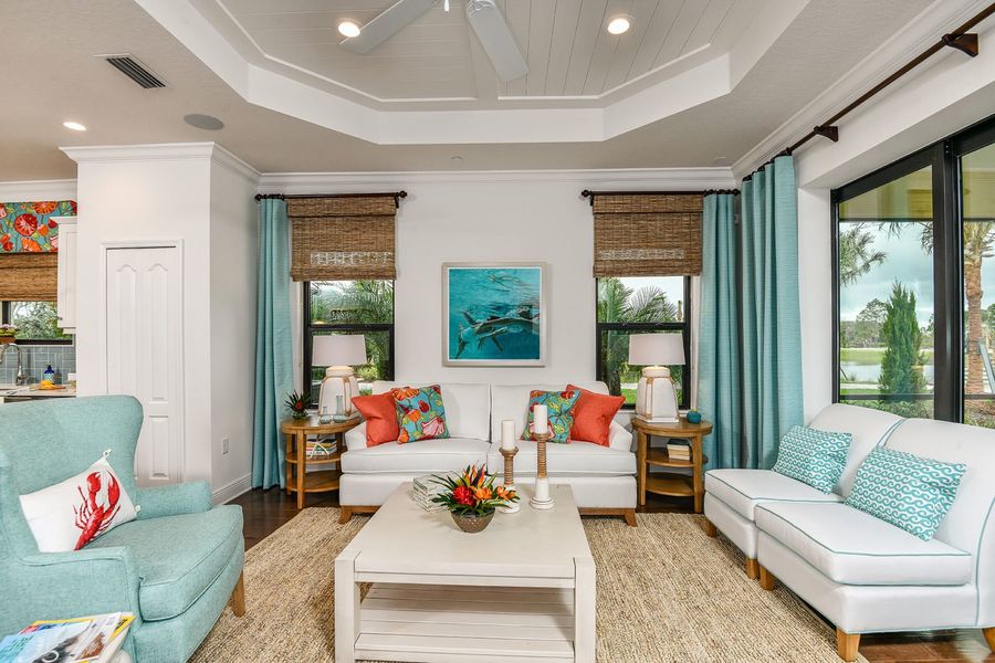 Representative furnished interior of a home built from the Crystal Sand 2 by Neal Communities in Vicenza, Venice (Image 11).