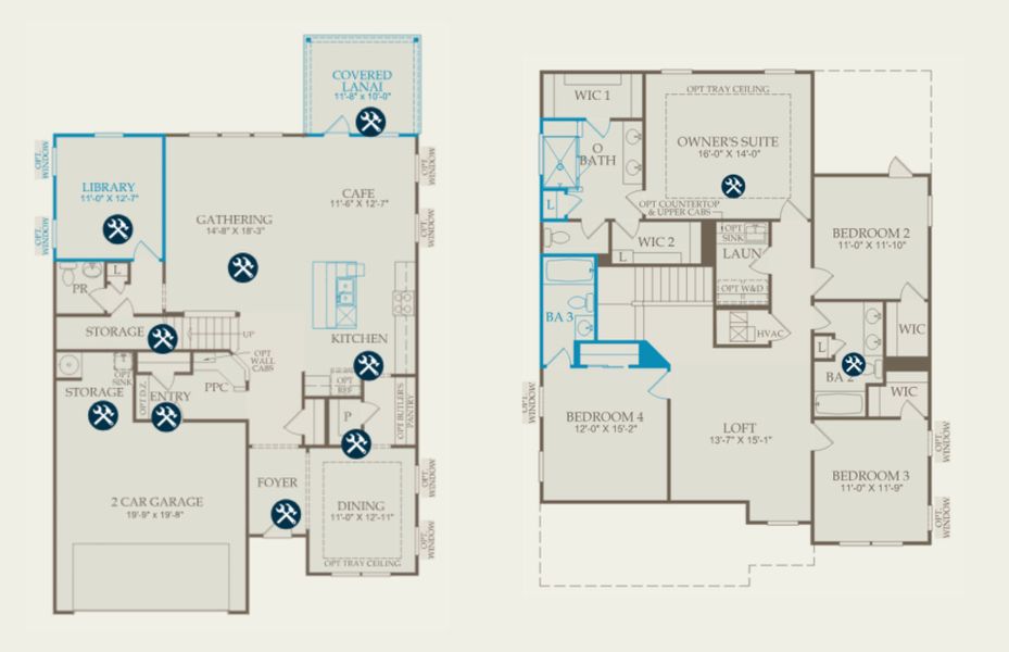 2D floor plan layout of this home in Grand Arbor, Blythewood, SC (Image 4).