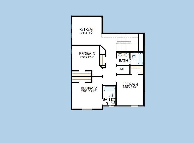 2D floor plan layout for the The Harrisburg by David Weekley Homes in Southwind – Executive Series, Plant City, FL (Image 4). 2D floor plan layout for the The Harrisburg by David Weekley Homes in Southwind – Executive Series, Plant City, FL (Image 4).