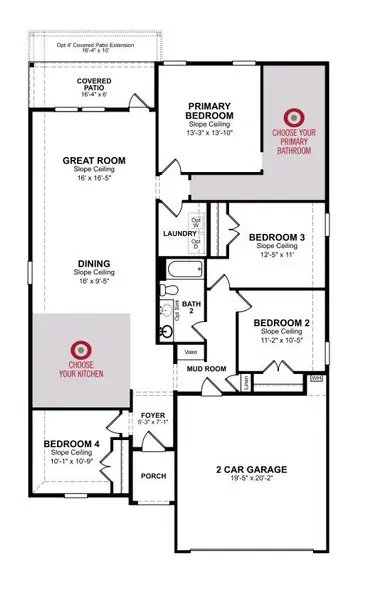 2D floor plan layout of this home in Saddle Creek Ranch, Cibolo, TX (Image 2).