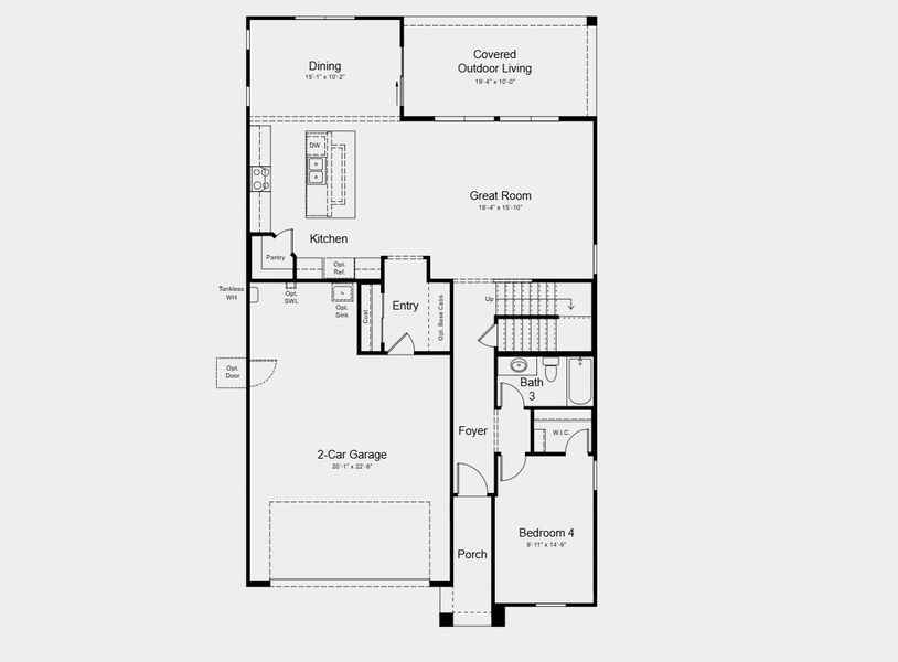 2D floor plan layout for the Sienna by Taylor Morrison in Saddleback, Peoria, AZ (Image 3).