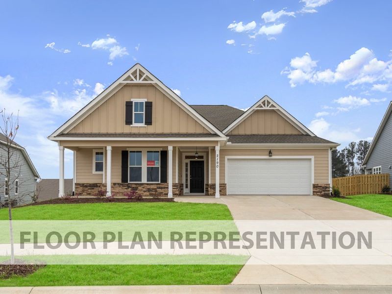 Front Exterior Elevation D | Henley Plan by Ivey Homes