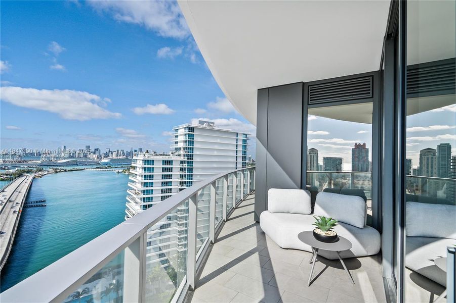 Furnished interior view inside a new home in , Miami Beach (Image 9). Furnished interior view inside a new home in , Miami Beach (Image 9).