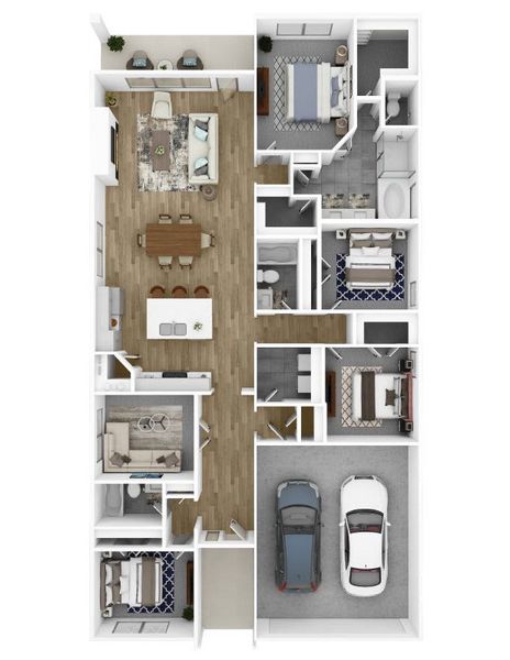 2D floor plan layout for the LARIAT by D.R. Horton in Clearview Ranch, Royse City, TX (Image 3). 2D floor plan layout for the LARIAT by D.R. Horton in Clearview Ranch, Royse City, TX (Image 3).