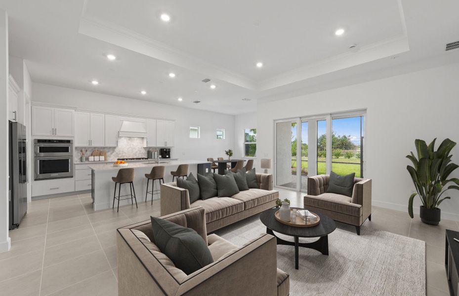 Furnished interior view inside a new home in TerraWalk at Babcock Ranch, Alva (Image 5). Furnished interior view inside a new home in TerraWalk at Babcock Ranch, Alva (Image 5).