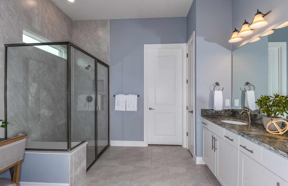 Owner's Bathroom with Dual Sinks and Walk-In Shower