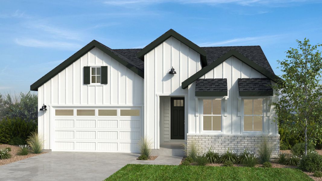 Representative exterior photo of a completed home built from the Maroon Bells by Taylor Morrison in Trailstone, Arvada, CO (Image 19). Representative exterior photo of a completed home built from the Maroon Bells by Taylor Morrison in Trailstone, Arvada, CO (Image 19).