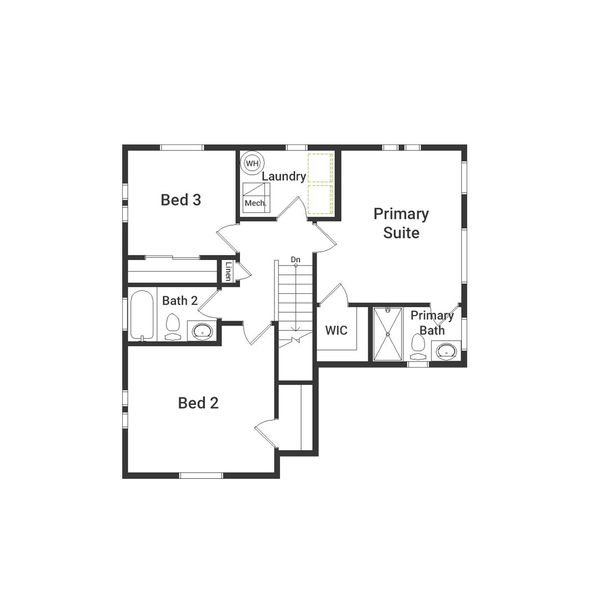 2D floor plan layout of this home in Thompson River Ranch, Johnstown, CO (Image 3).