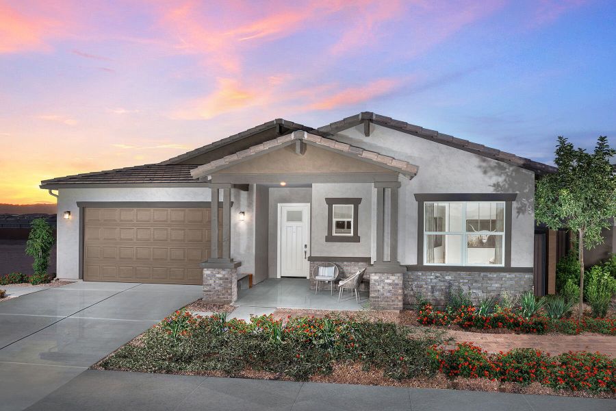 Representative exterior photo of a completed home built from the Dove by Mattamy Homes in Empire Pointe, Queen Creek, AZ (Image 24). Representative exterior photo of a completed home built from the Dove by Mattamy Homes in Empire Pointe, Queen Creek, AZ (Image 24).