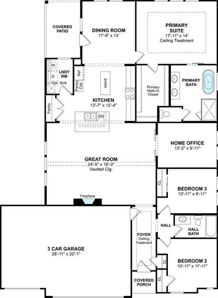 The Juniper III floor plan by K. Hovnanian Homes. 1st Floor shown. *Prices, plans, dimensions, features, specifications, materials, and availability of homes or communities are subject to change without notice or obligation.