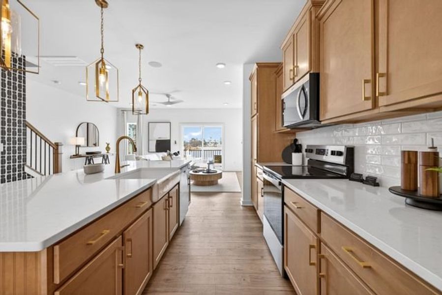 Representative furnished interior of a home built from the Hollis TH by True Homes in North District at Flowers Plantation Townhomes, Clayton (Image 6).