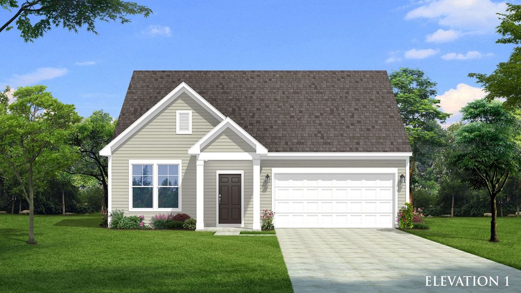 Fairfield Design Elevation 1 at Lakeside Glen by premier builder DRB Homes in York, SC