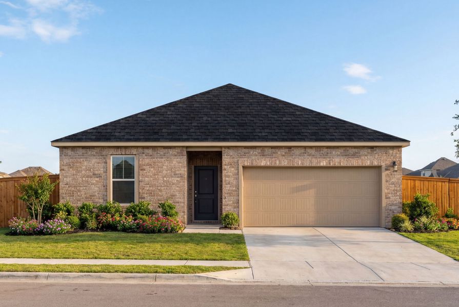 Representative exterior photo of a completed home built from the The Redbud A by Davidson Homes LLC in Meadow Ridge Estates, Josephine, TX (Image 1). Representative exterior photo of a completed home built from the The Redbud A by Davidson Homes LLC in Meadow Ridge Estates, Josephine, TX (Image 1).