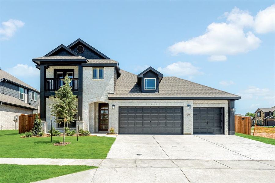 Front exterior of a new home in Maplewood, Glenn Heights, TX, highlighting curb appeal (Image 1). Front exterior of a new home in Maplewood, Glenn Heights, TX, highlighting curb appeal (Image 1).