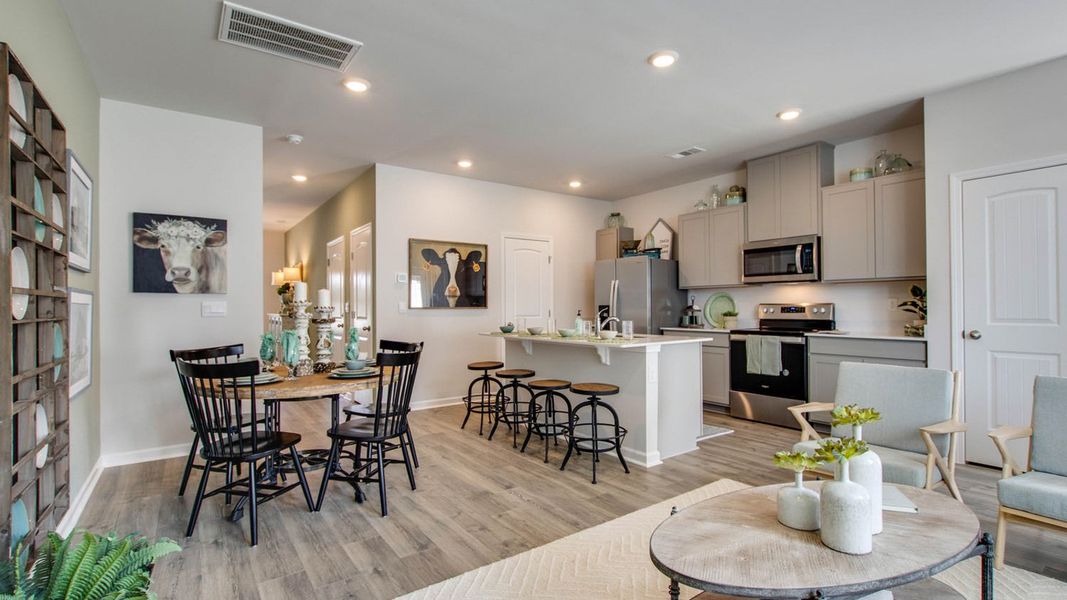 Furnished interior view inside a new home in River Landing Townhomes, Murfreesboro (Image 16). Furnished interior view inside a new home in River Landing Townhomes, Murfreesboro (Image 16).