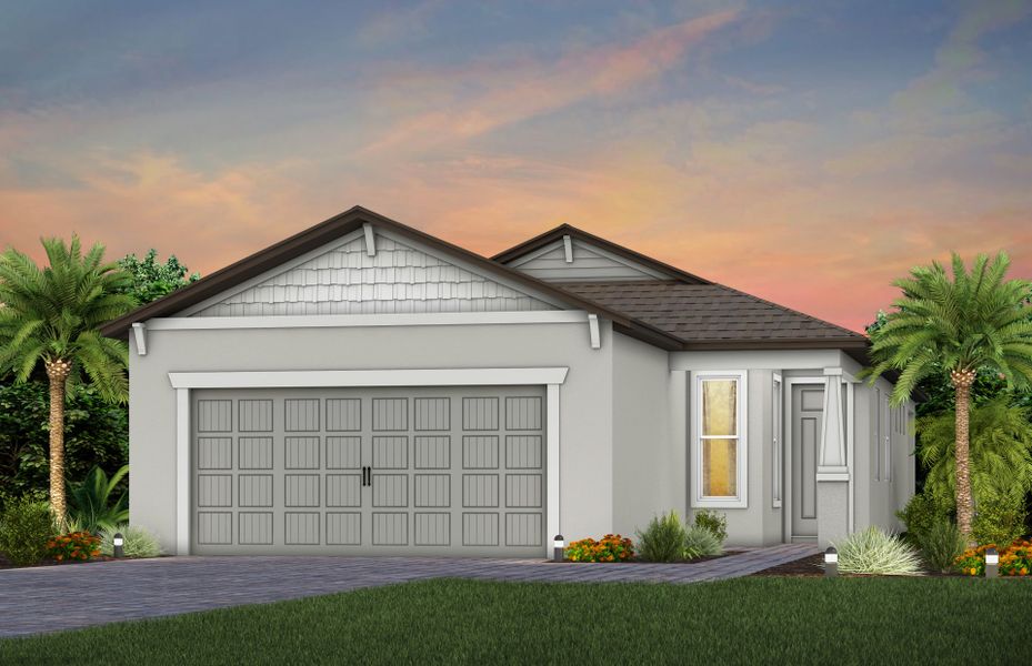 Representative exterior photo of a completed home built from the Flagstone by Del Webb in Del Webb River Reserve, Spring Hill, FL (Image 13).