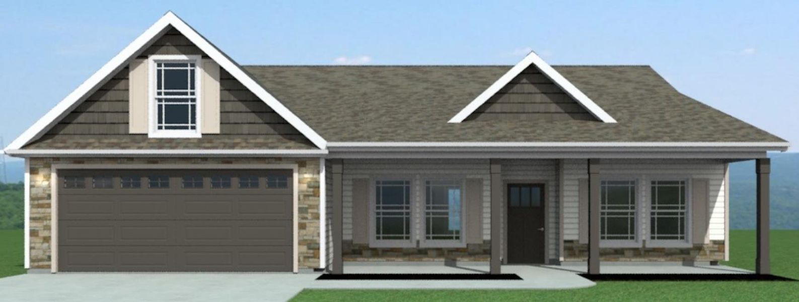 Front exterior of a new home in Ballentine Ridge, Lyman, SC, highlighting curb appeal (Image 2). Front exterior of a new home in Ballentine Ridge, Lyman, SC, highlighting curb appeal (Image 2).