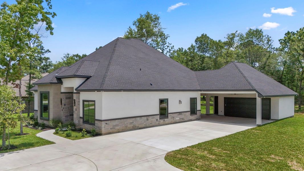 Front exterior of a new home in , Dayton, TX, highlighting curb appeal (Image 29). Front exterior of a new home in , Dayton, TX, highlighting curb appeal (Image 29).
