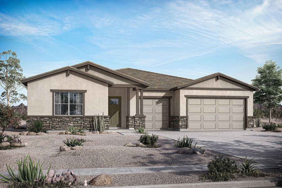 Representative exterior photo of a completed home built from the Kelly by Mattamy Homes in Empire Pointe, Queen Creek, AZ (Image 2).