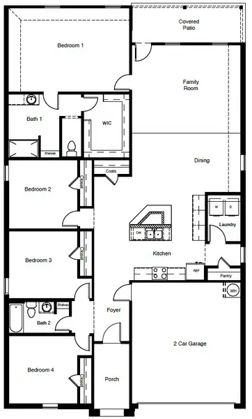 2D floor plan layout of this home in Sunnycreek, Fort Worth, TX (Image 3). 2D floor plan layout of this home in Sunnycreek, Fort Worth, TX (Image 3).