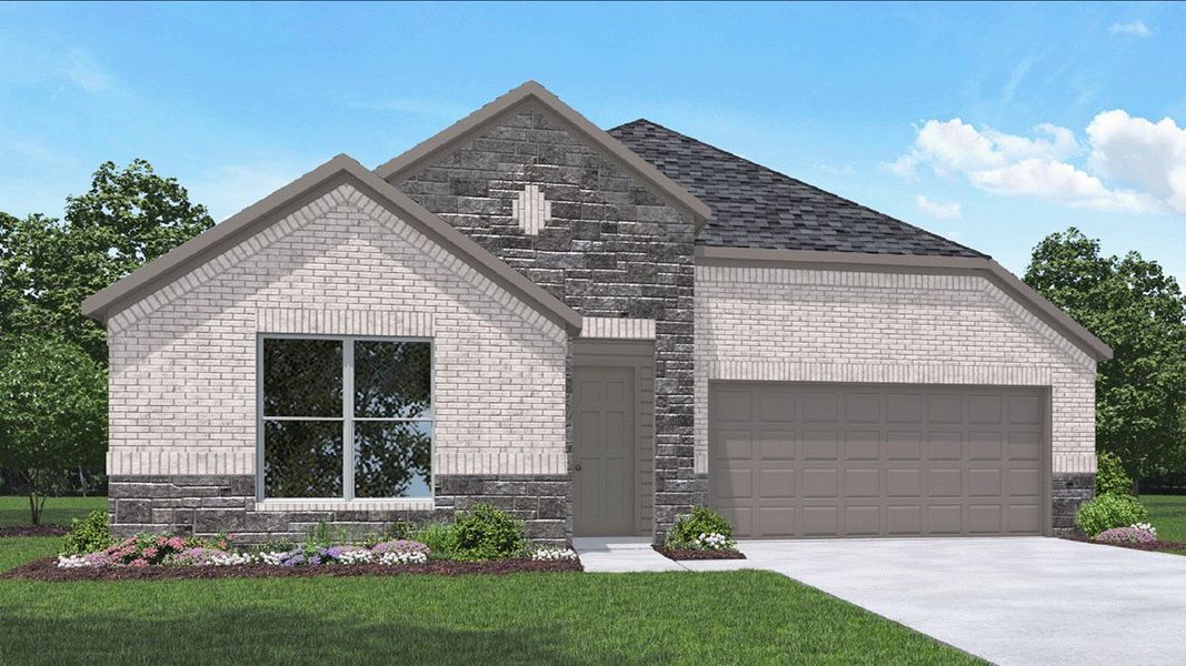 Front exterior of a new home in Silverthorne, Conroe, TX, highlighting curb appeal (Image 1). Front exterior of a new home in Silverthorne, Conroe, TX, highlighting curb appeal (Image 1).