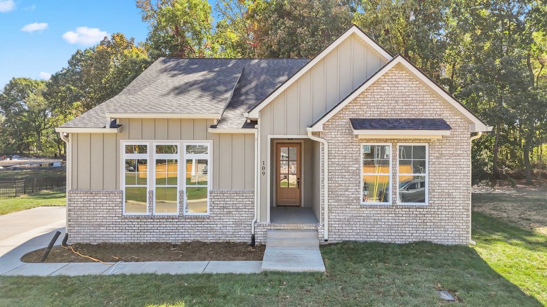 Front exterior of a new home in Cambria, White House, TN, highlighting curb appeal (Image 1).