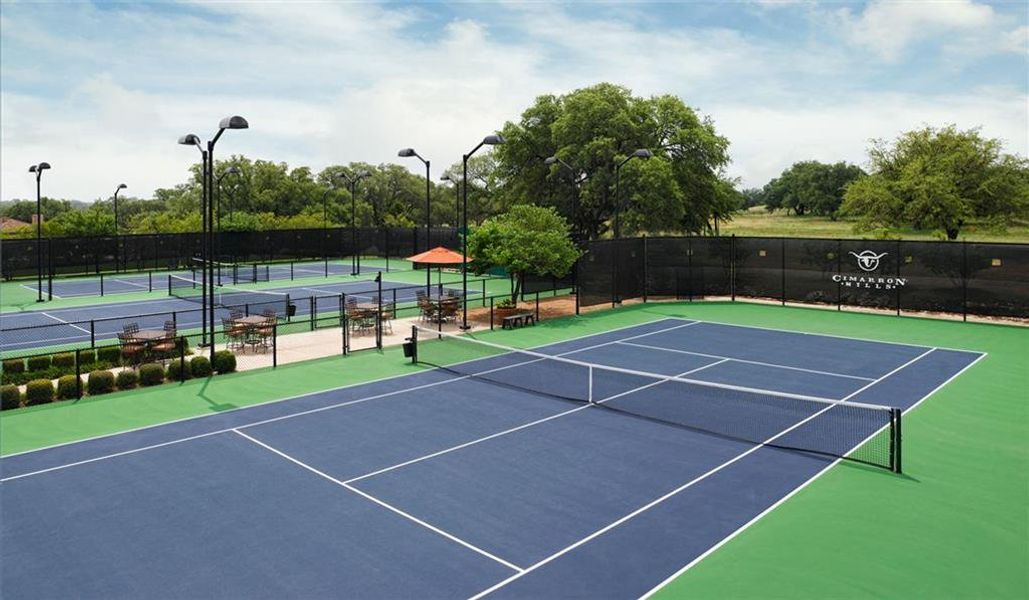 View of tennis court