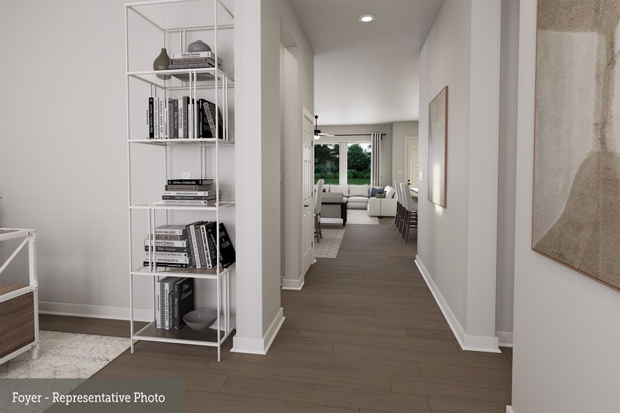 Representative furnished interior of a home built from the The Beaumont by David Weekley Homes in Edgewater Classic Series, Royse City (Image 6). Representative furnished interior of a home built from the The Beaumont by David Weekley Homes in Edgewater Classic Series, Royse City (Image 6).