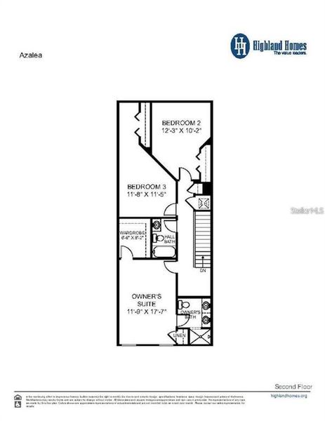 2D floor plan layout of this home in Terrace at Walden Lake, Plant City, FL (Image 2).