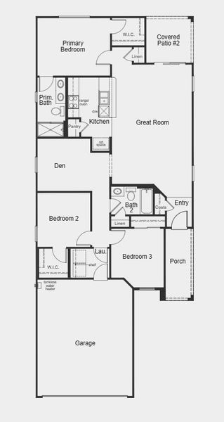 2D floor plan layout for the Plan 1383 by KB Home in Mandarina Reserve, Marana, AZ (Image 3).