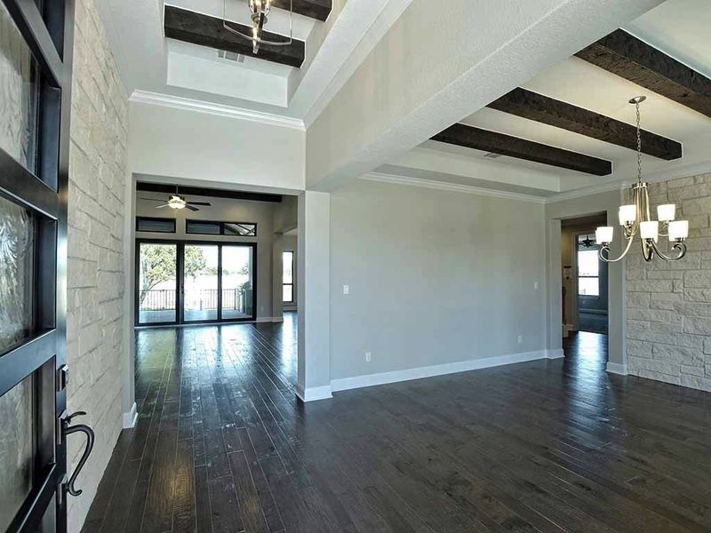Representative unfurnished interior of a home built from the Santa Barbara II by Giddens Homes in Scofield Farms Estates, Georgetown (Image 140).
