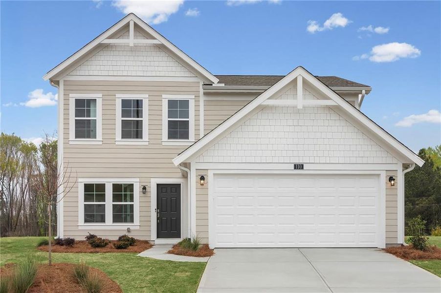Front exterior of a new home in Sage Woods, Dallas, GA, highlighting curb appeal (Image 18).