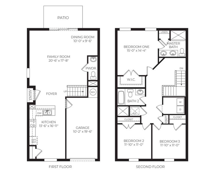 2D floor plan layout of this home in Rivers Edge, Edgewater, FL (Image 2).