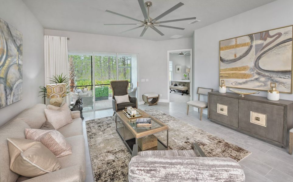 Furnished interior view inside a new home in Woodhaven, Port Orange (Image 12). Furnished interior view inside a new home in Woodhaven, Port Orange (Image 12).