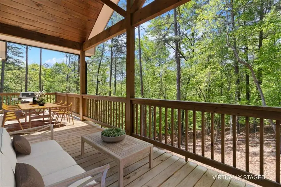 Exterior details and patio area of a home in , Ellijay (Image 28).