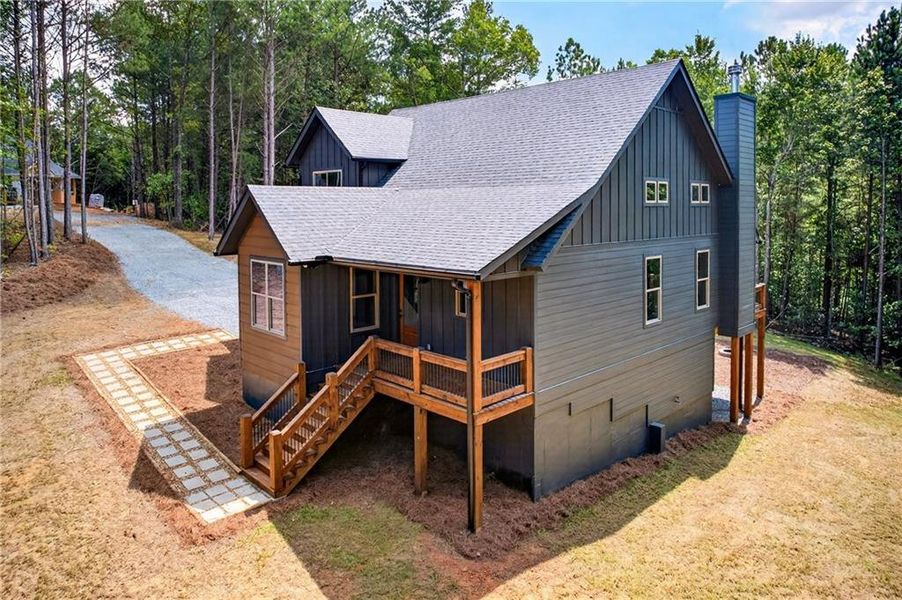 Exterior details and patio area of a home in , Ellijay (Image 36).