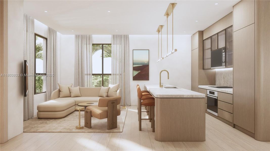 Furnished interior view inside a new home in , Miami (Image 3).