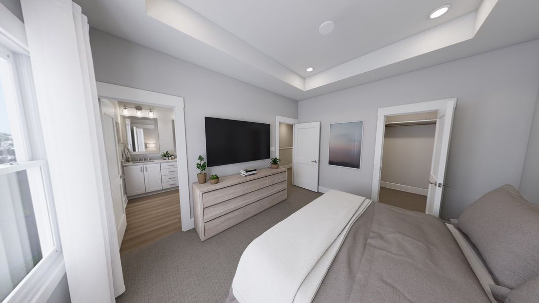 Representative furnished interior of a home built from the Atlas - Midtown Collection by Baker Residential in Atwater Station - Midtown Collection, Fuquay Varina (Image 13).