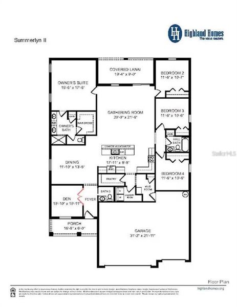 2D floor plan layout of this home in Copperleaf, Ocala, FL (Image 2).