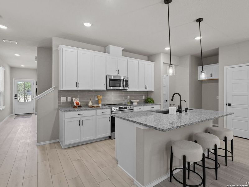 Furnished interior view inside a new home in Cedar Heights, San Antonio (Image 7). Furnished interior view inside a new home in Cedar Heights, San Antonio (Image 7).