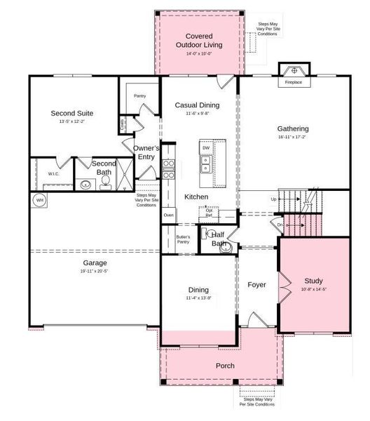 Structural options added include: study, covered outdoor living, tray ceiling at owner's suite, finished walkout basement with bedroom and full bath.