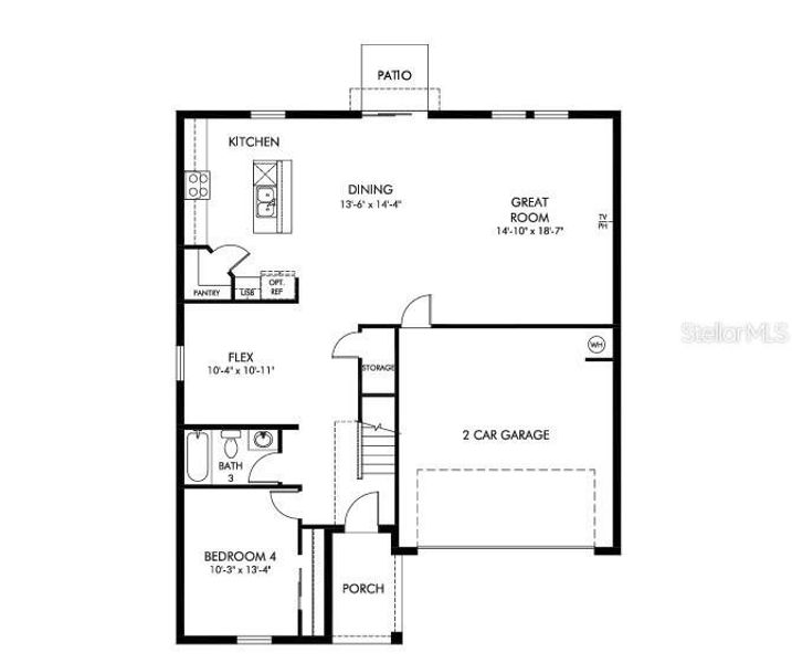 2D floor plan layout of this home in Lawson Dunes - Signature Series, Haines City, FL (Image 5).