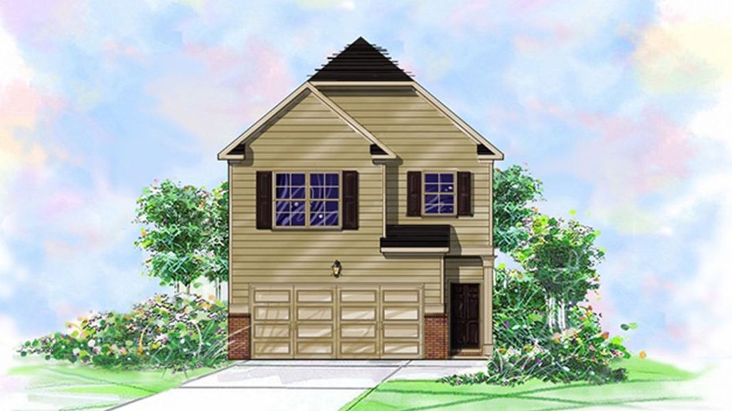 Exterior rendering of this home design in Shoal Creek, Hampton, GA (Image 1). Exterior rendering of this home design in Shoal Creek, Hampton, GA (Image 1).