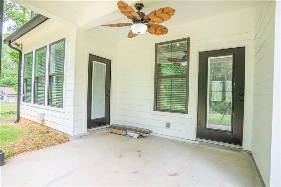 Exterior details and patio area of a home in , Commerce (Image 39).