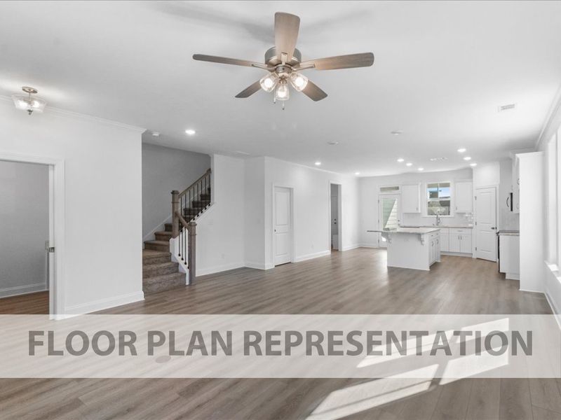 Representative furnished interior of a home built from the Starling by Ivey Homes in Tillery Park, Grovetown (Image 4).