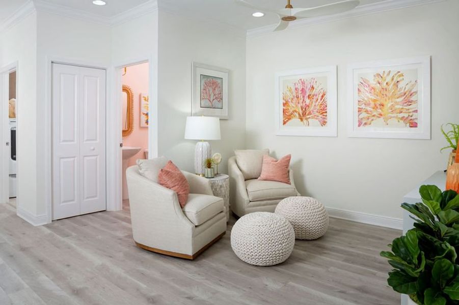 Representative furnished interior of a home built from the Tortola by Minto Communities in Latitude Margaritaville Watersound, Panama City Beach (Image 5).