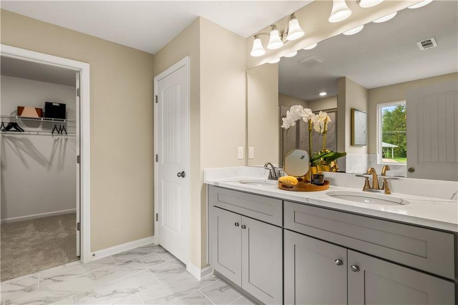 Furnished interior view inside a new home in Enclave at Evergreen, Fairburn (Image 41).